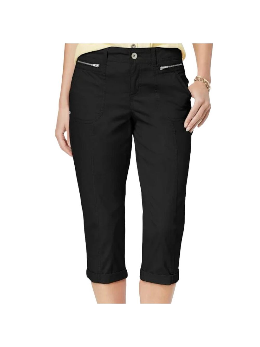 NWT STYLE & CO BLACK CAPRI PANTS WOMEN’S SIZE 2P